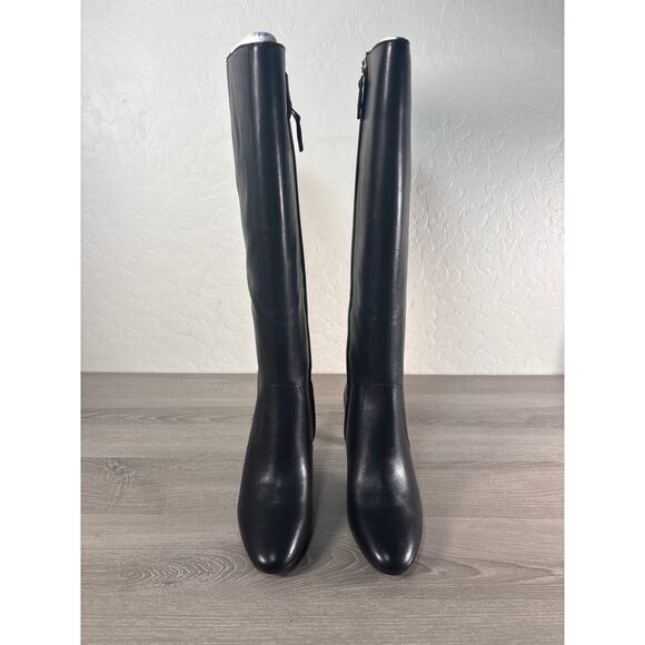 Lauren Ralph Lauren Caelynn II-BO-Tal Black Burnished Calf Heel Boots Women's 7 - Picture 3 of 9